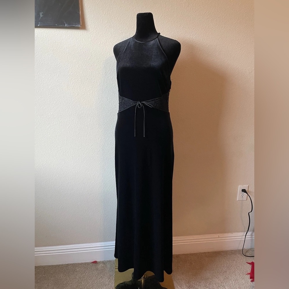 Elegant Black beaded and velvet  Dress